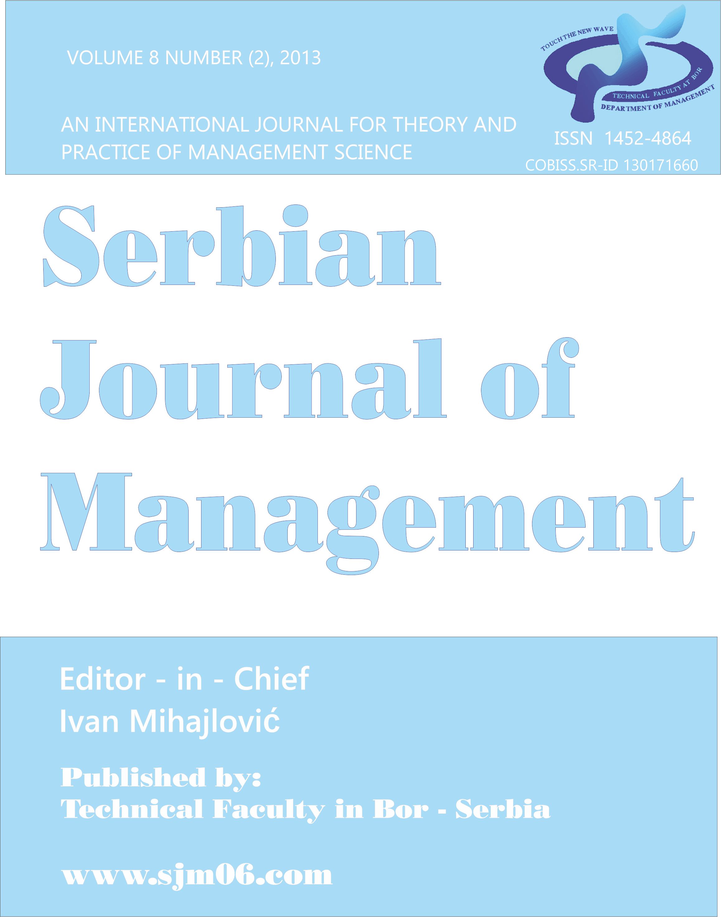 Serbian Journal of Management - Volume 8 - Issue 1 - 2013