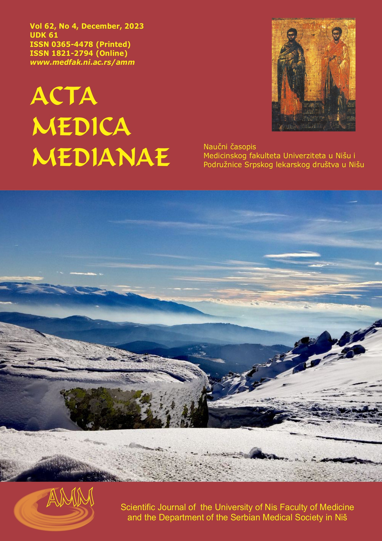 Naslovnica časopisa Acta medica Medianae, Vol 62, No. 4, December 2023